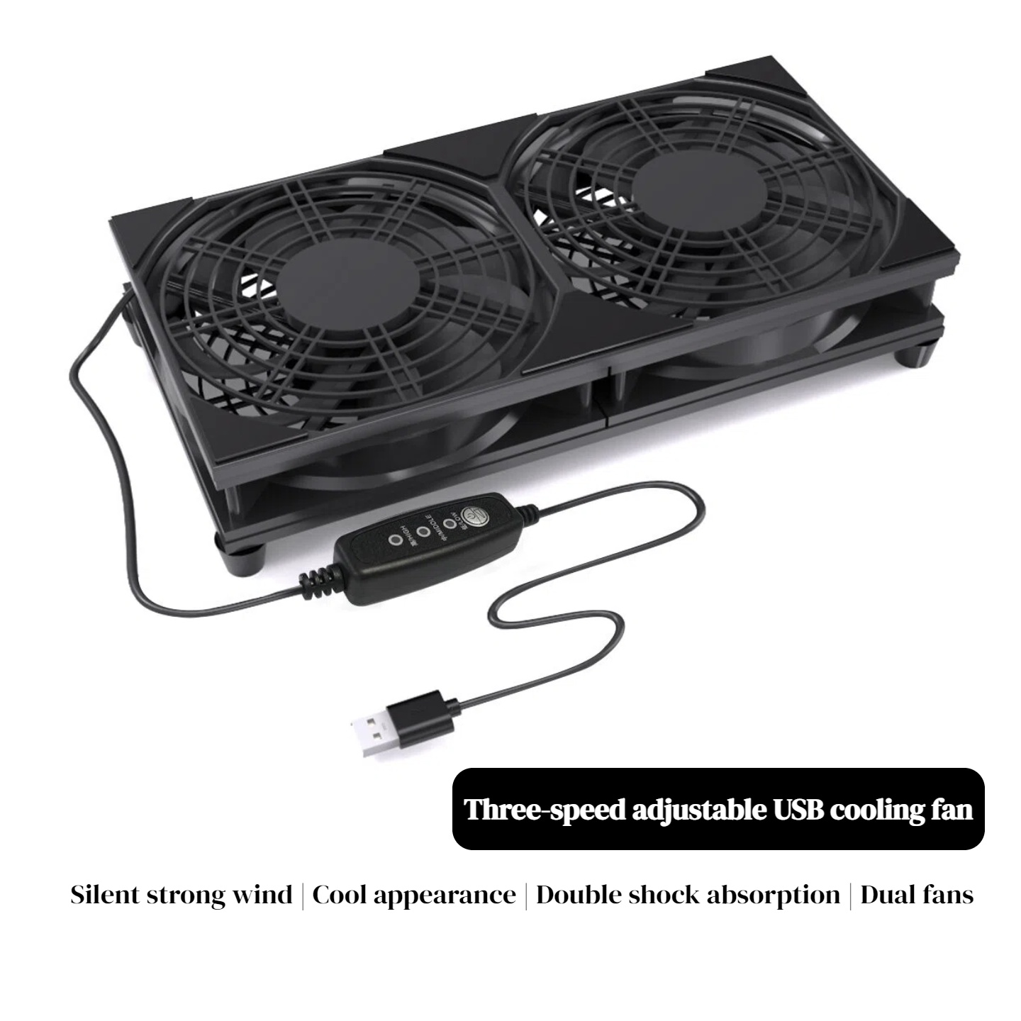 Fan Hub Rgb Controller - Dual USB Cooling Fan with 3-Speed