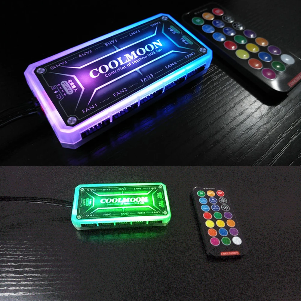 COOLMOON ARGB Controller 12V 5 - Fan Hub Rgb Controller 评论和价格