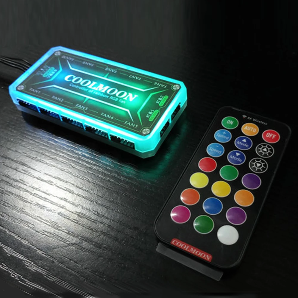 COOLMOON ARGB Controller 12V 5 - Fan Hub Rgb Controller 评论和价格
