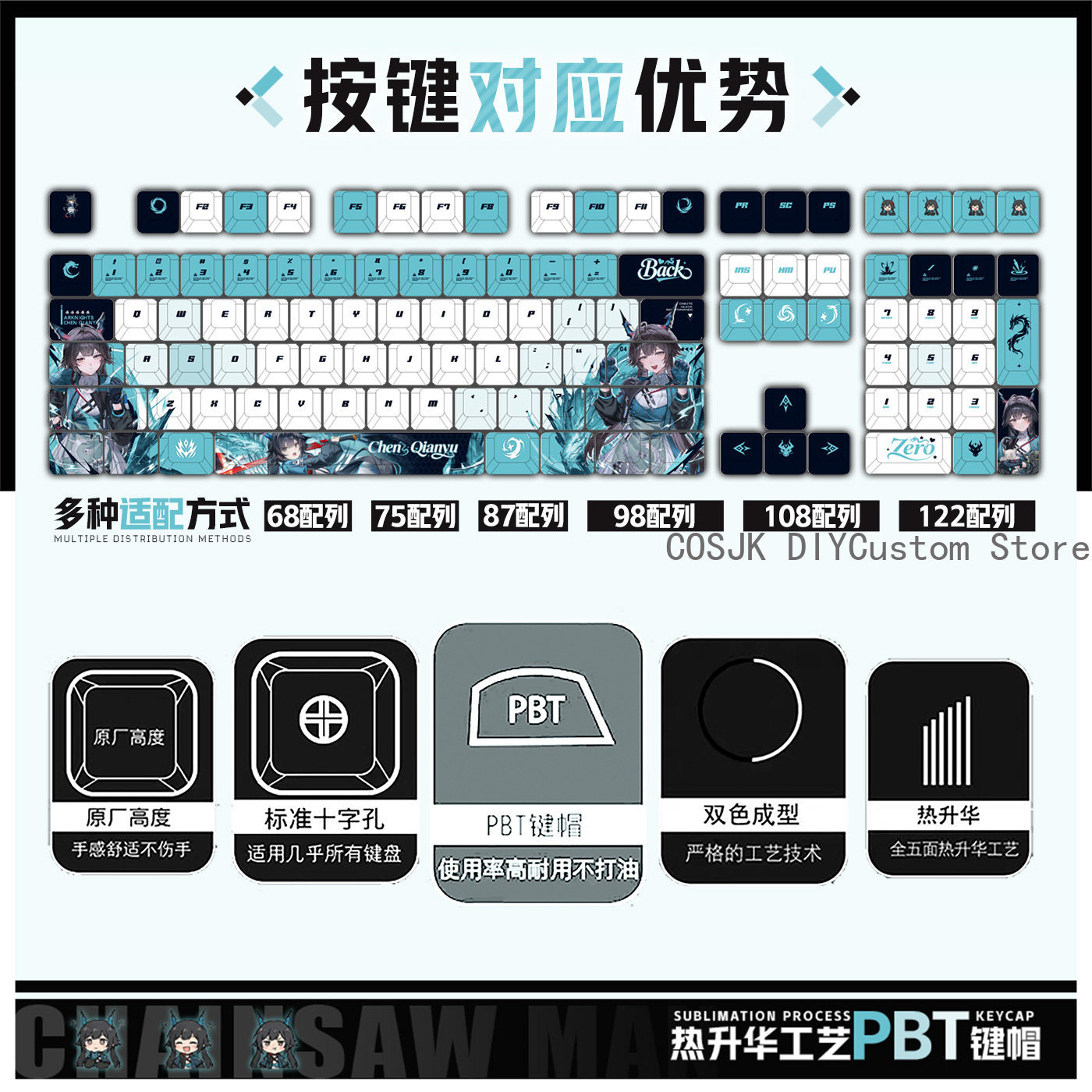 122 Keys Anime Chen Qianyu Ark - Gaming Accessories Computer 评论和价格