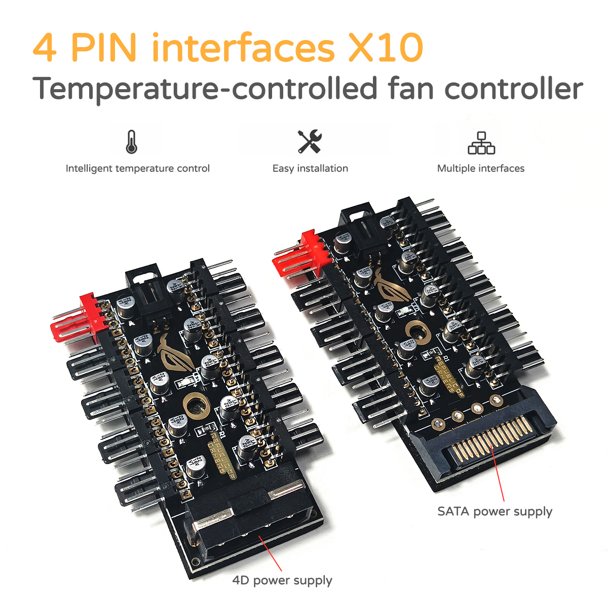 12V 4-Pin PWM Fan Controller H - Fan Hub Rgb Controller 评论和价格