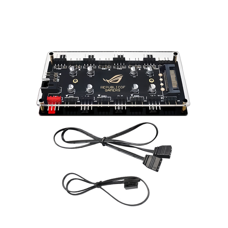 8 Port ARGB PWM Fan Hub, 5V 3P - Fan Hub Rgb Controller 评论和价格