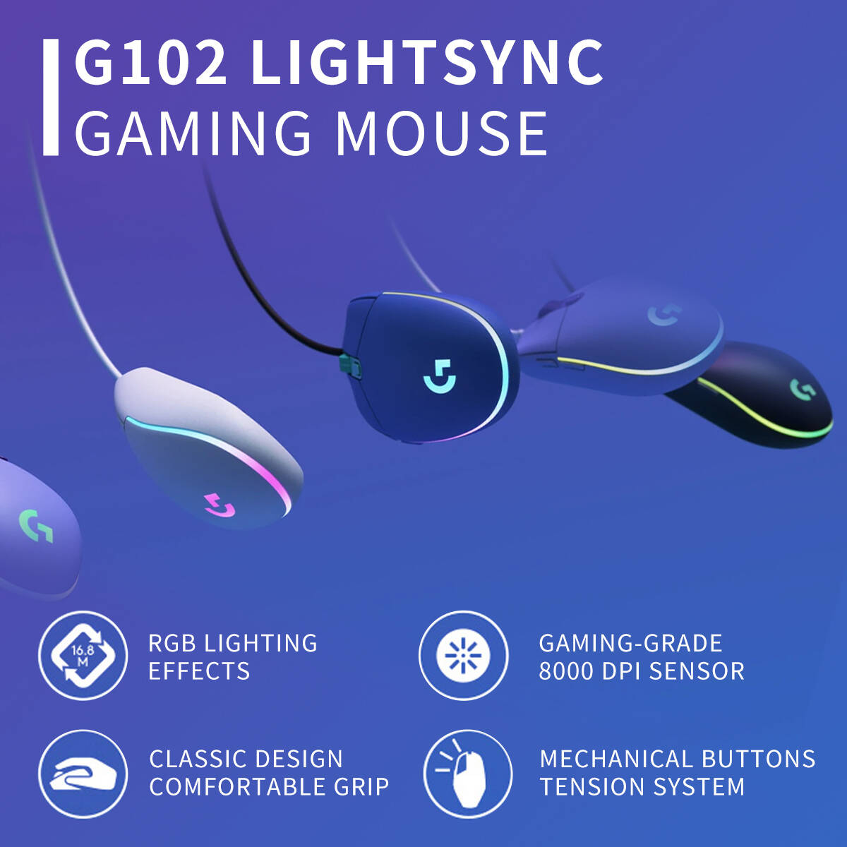 Logitech G102 Wired Gaming Mou - Gaming Accessories Online 评论和价格