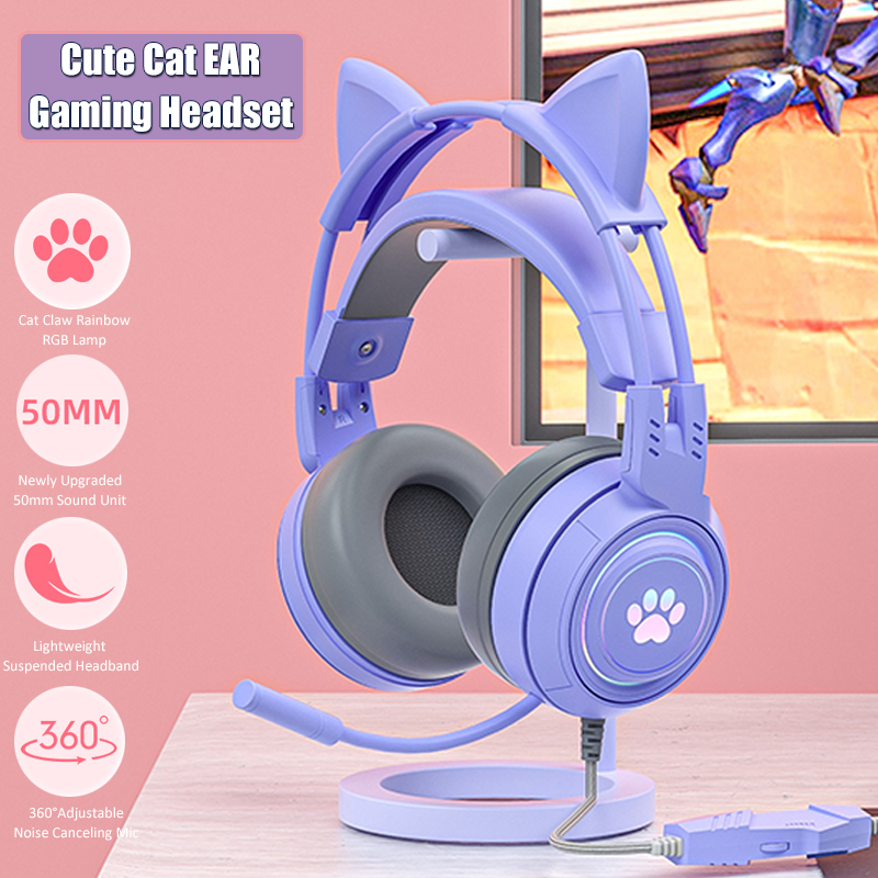 Cute Cat Ear Gaming Headphones - Gaming Accessories For Kids 评论和价格