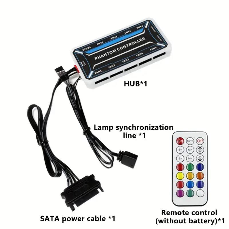 6-Pin Fan Hub, 10 6-Pin Interf - Fan Hub Rgb Controller 评论和价格